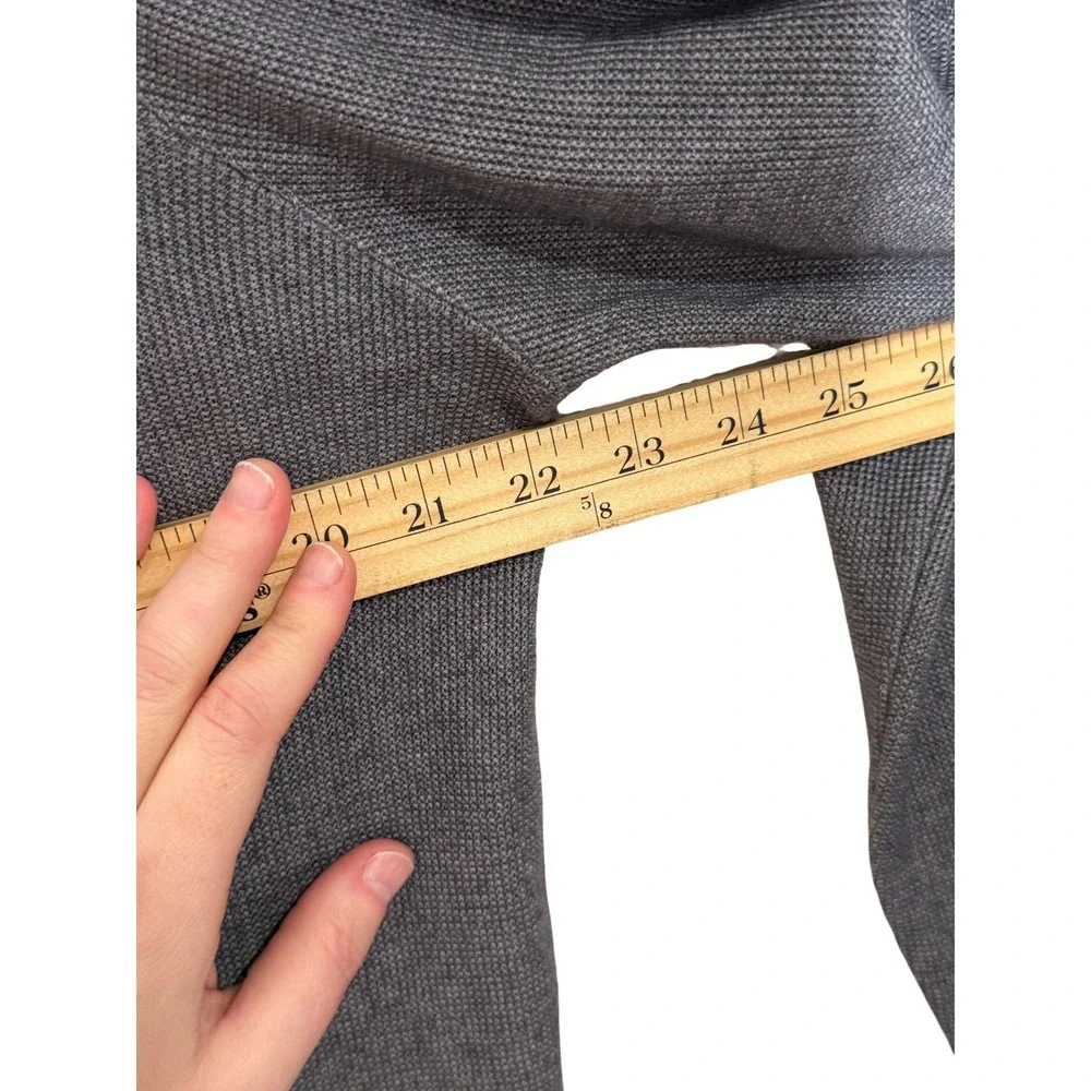 Patrick Assaraf Mens Grey Textured Knit Quarter Zip Merino Wool‎ Sweater Size L